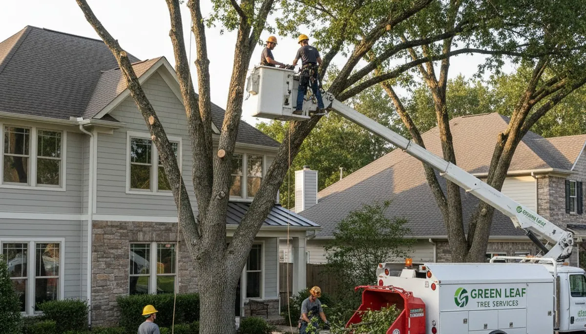 Arborist trimming tree branches in Cherry Hill, NJ for professional canopy and tree care services